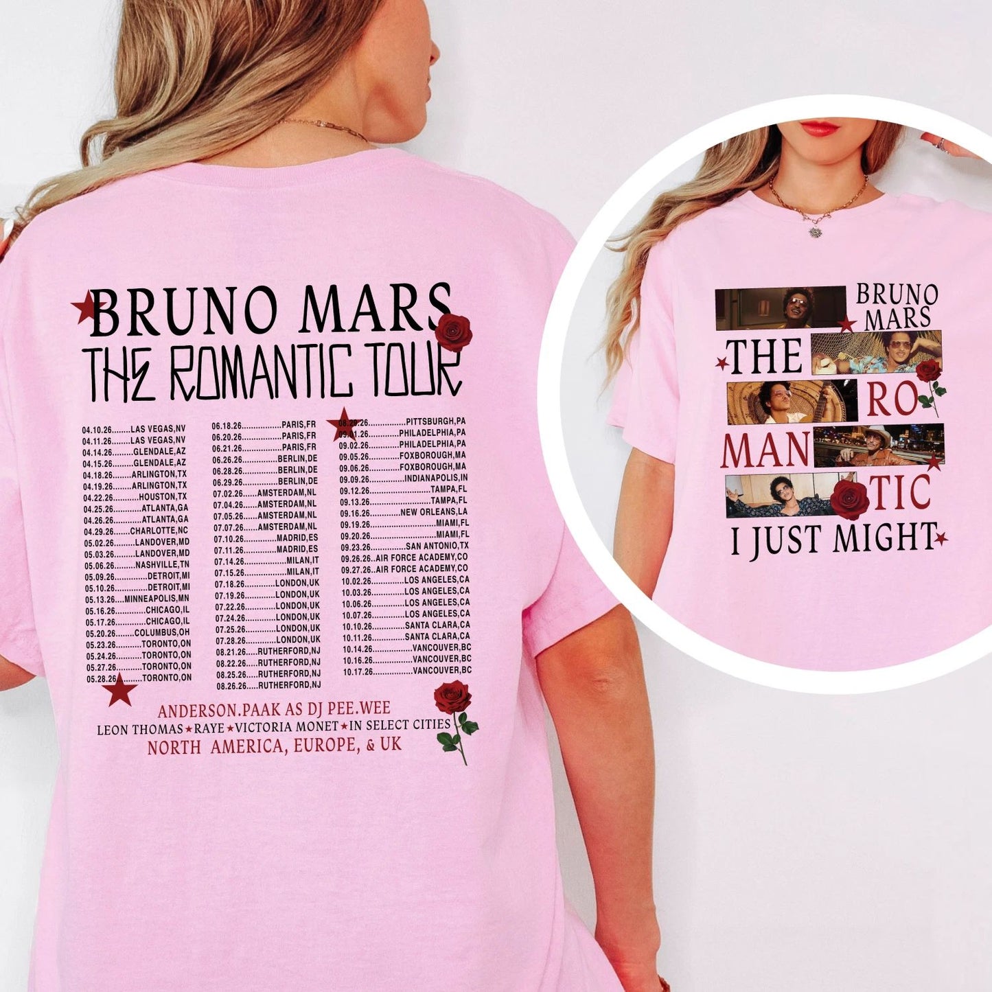 Bruno Romantic Tour 2026 Shirt, Graphic Unisex Concert Fan Aesthetic Tee