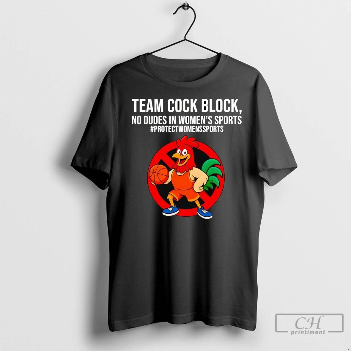 Premium Chicken Team Cock Block No Dudes In Womens Sports
