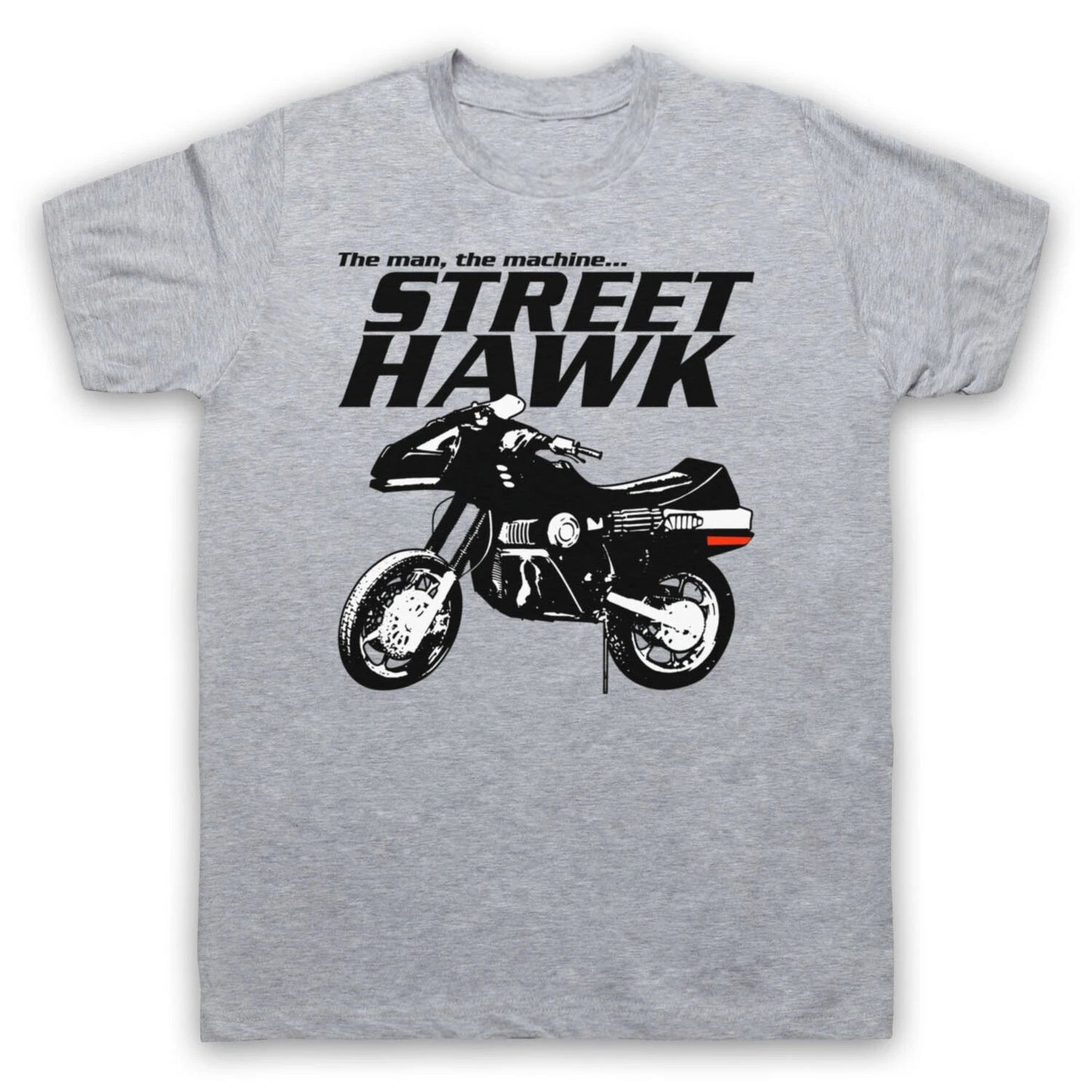 STREET HAWK THE MAN THE MACHINE MOTORCYCLE SUPERHERO MENS & WOMENS T-SHIRT