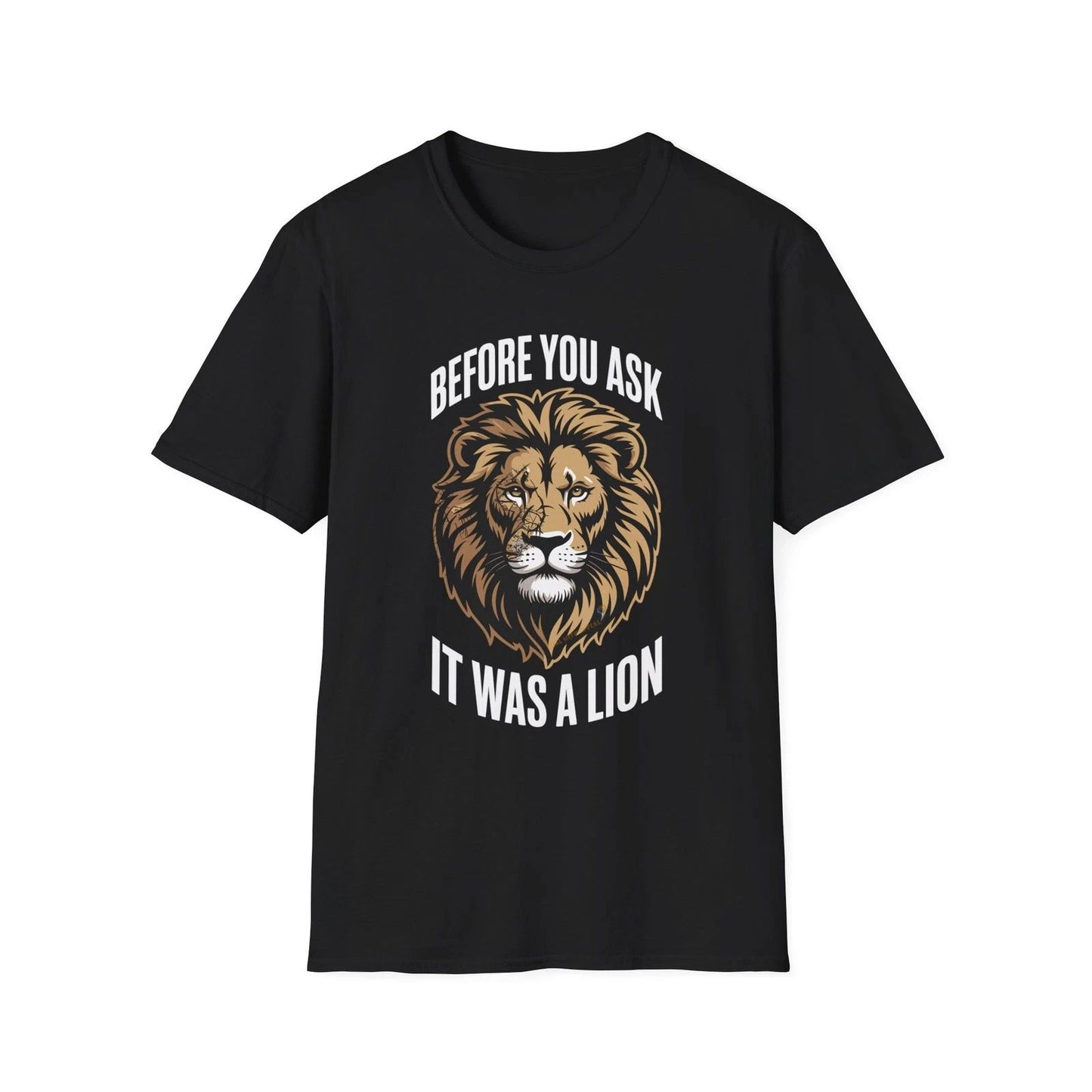 Funny Amputee T-Shirt for Men – "Before You Ask It Was a Lion" Bold Graphic Tee