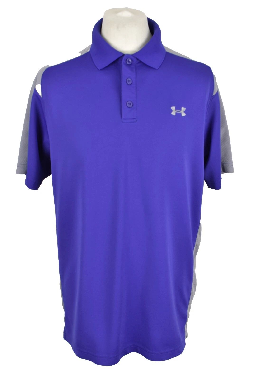 UNDER ARMOUR Purple Polo Shirt size L Mens Short Sleeves Polyester Collared