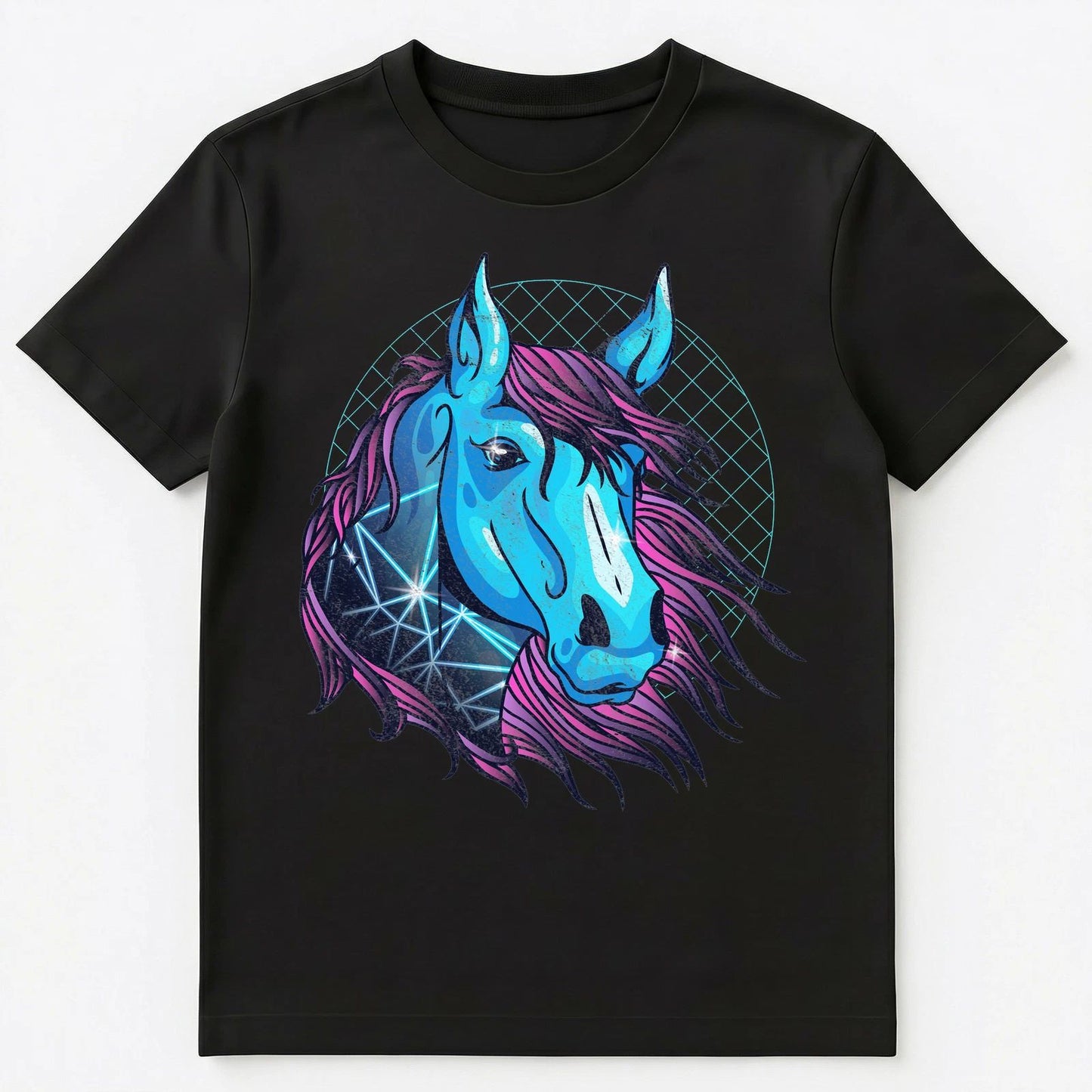 Horse Face Retro Vaporwave Aesthetic Art Style Unisex T-Shirt