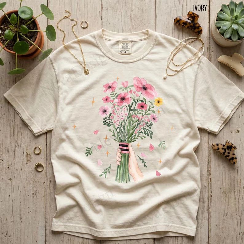 Vintage Flower Boho Comfort Tee Shirt Aesthetic Retro Style Gift Top