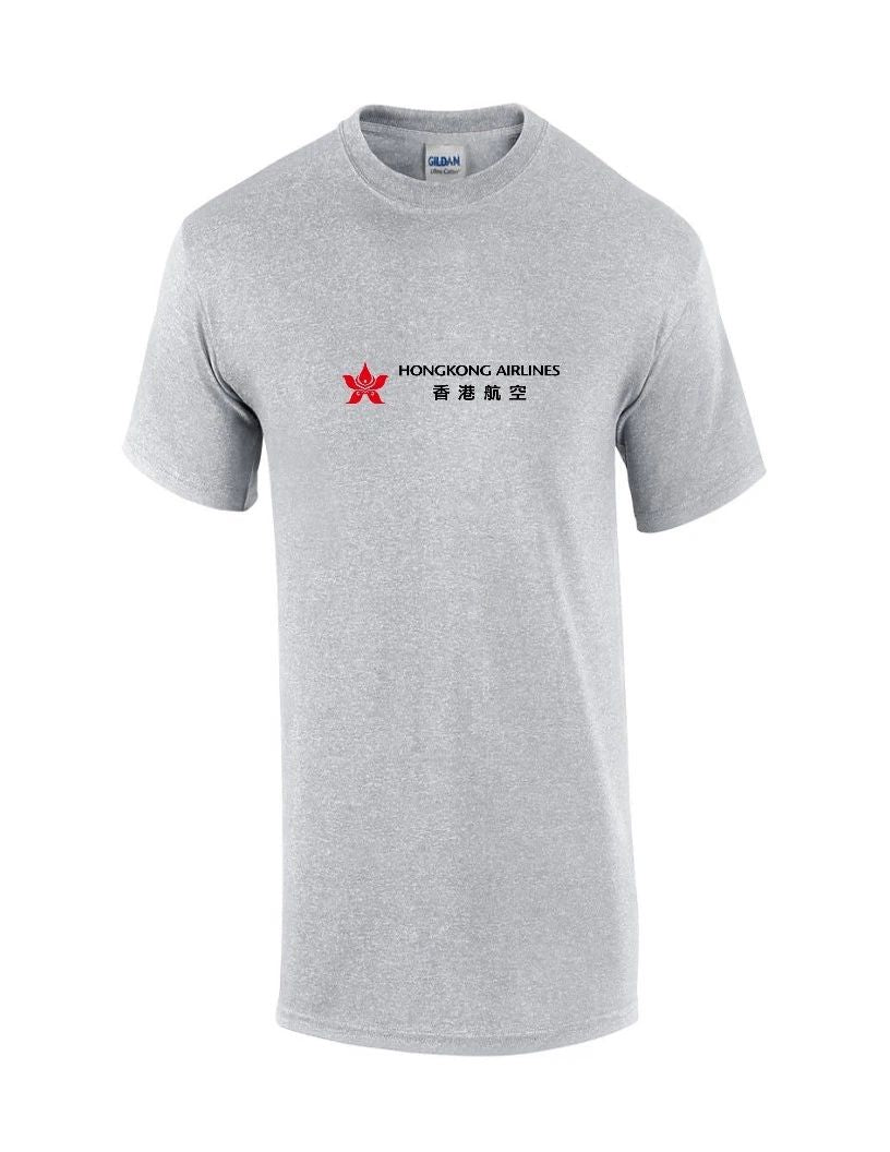 Hongkong Airlines Red Black Logo Chinese Aviation Geek Sport Gray T-shirt