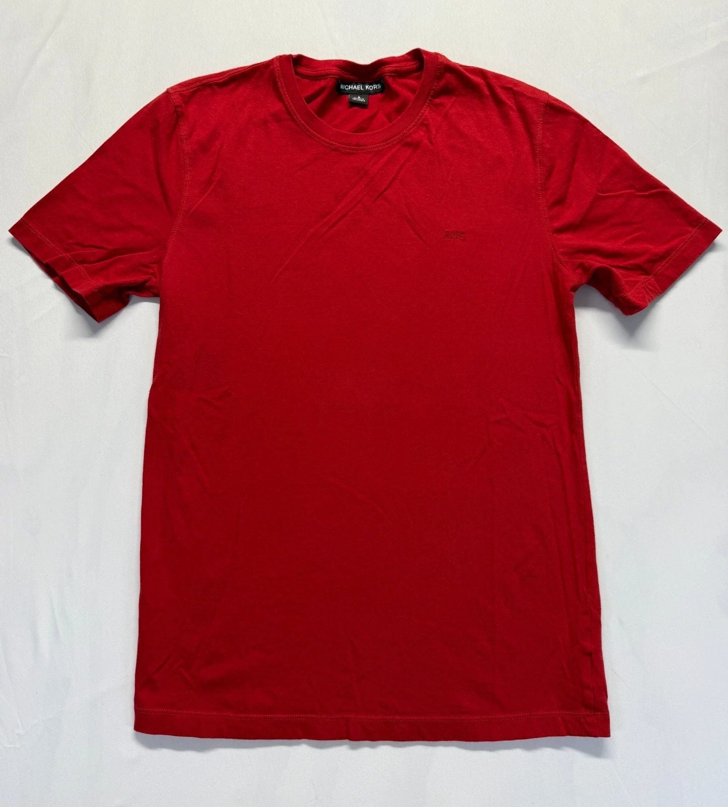 Michael Kors T Shirt Mens Small Red Cotton Embroidered Logo MK Everyday Wear