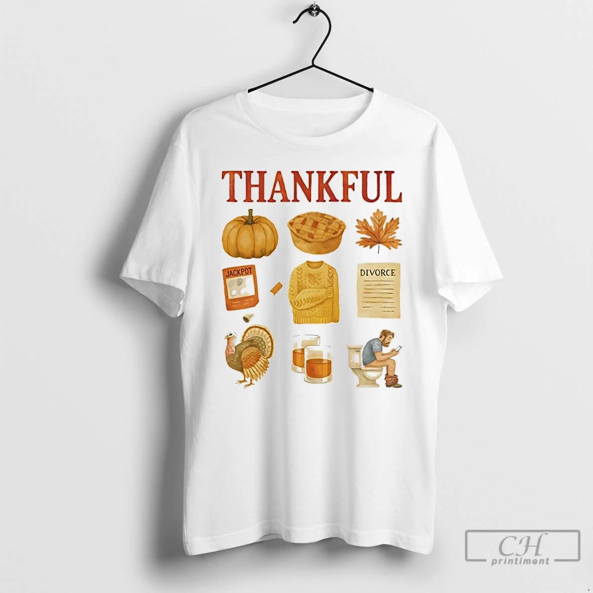 Classic Thankful Jackpot Divorce Halloween And Thanksgiving T Shirts