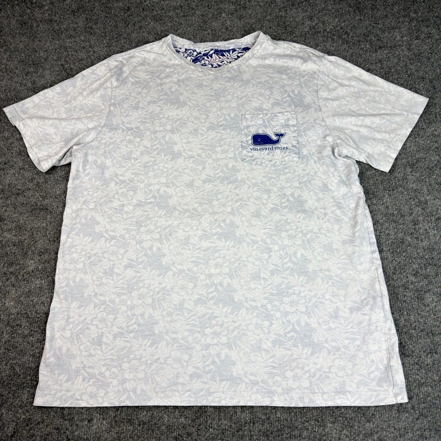 Vineyard Vines T Shirt Men L Blue Pocket Beach Graphic Print Crew Short Sleeve