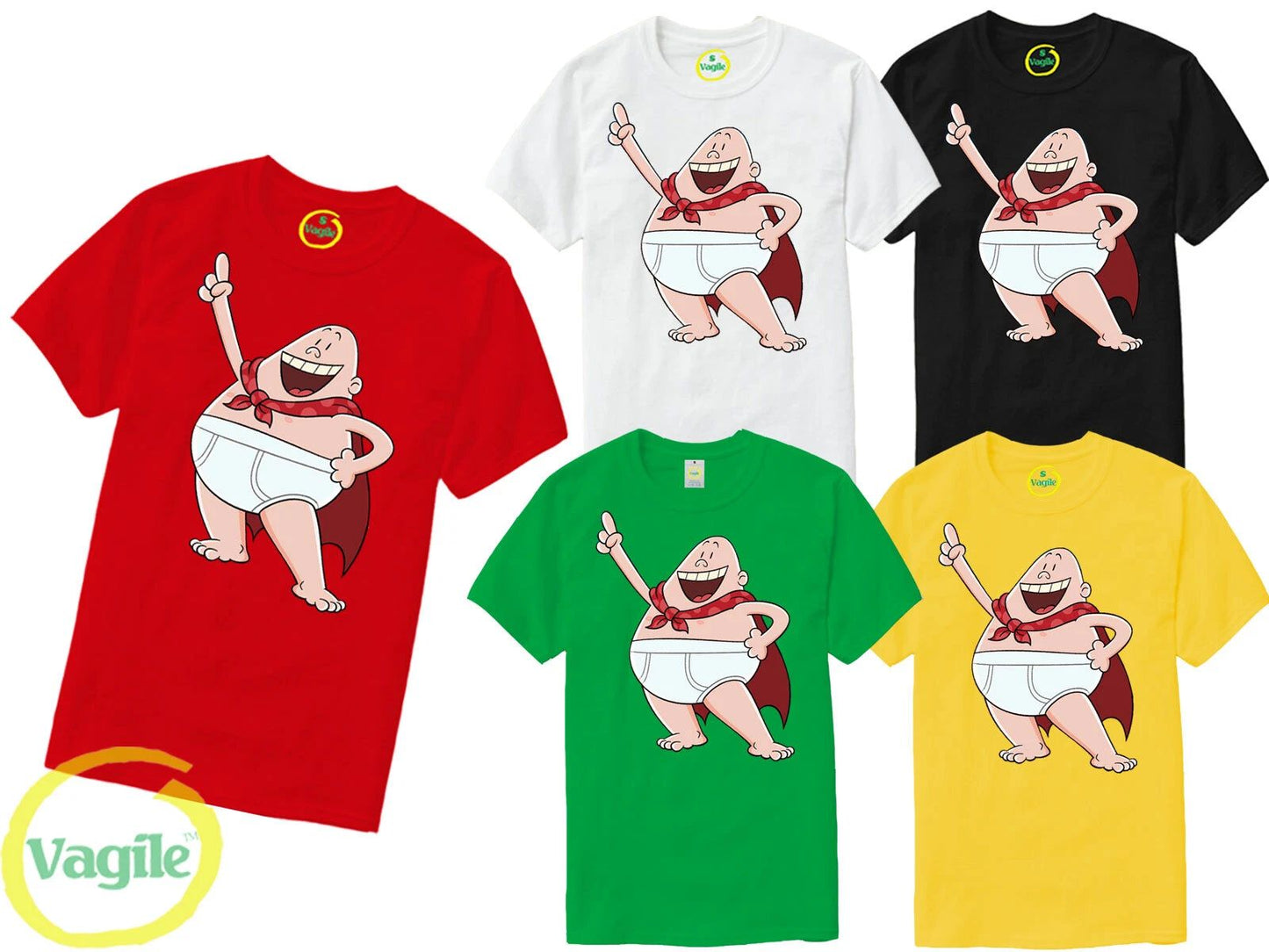 Captain Underpants Kids Women Men Crewneck T-Shirt Books Dav World Book Day