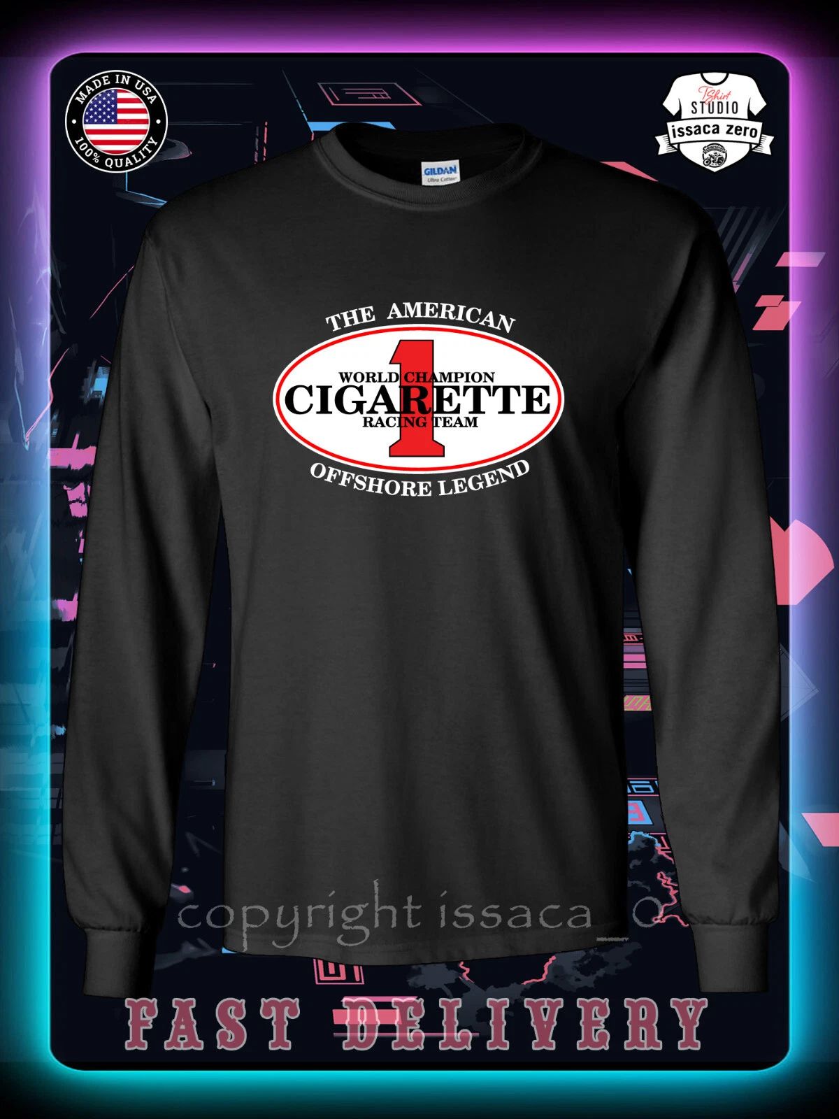 Cigarette Racing Luxury Performance Boats Men's Long Sleeve T-Shirt American Tee