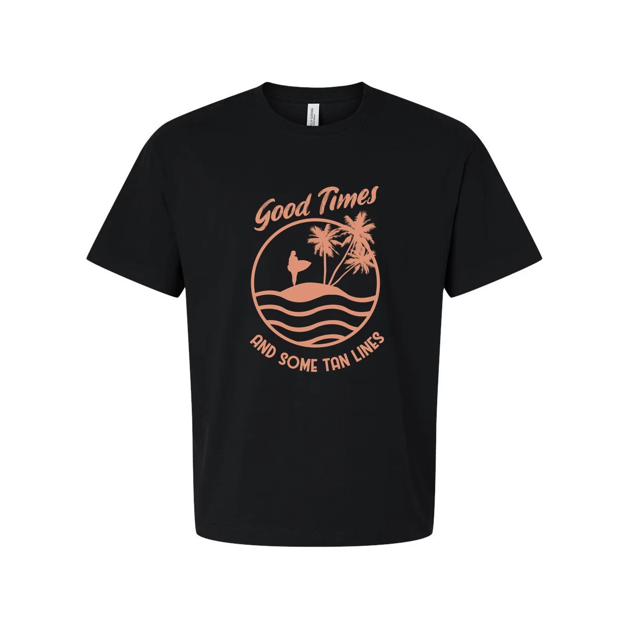 Surfing Themed Unisex Graphic Tee With Good Times And Some Tan Lines For Summer