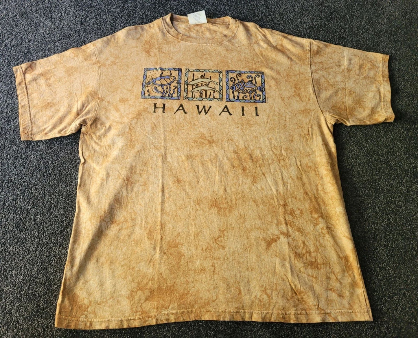 Vintage Hawaii T-Shirt XL Size 90s Tye Dye Honu Bay