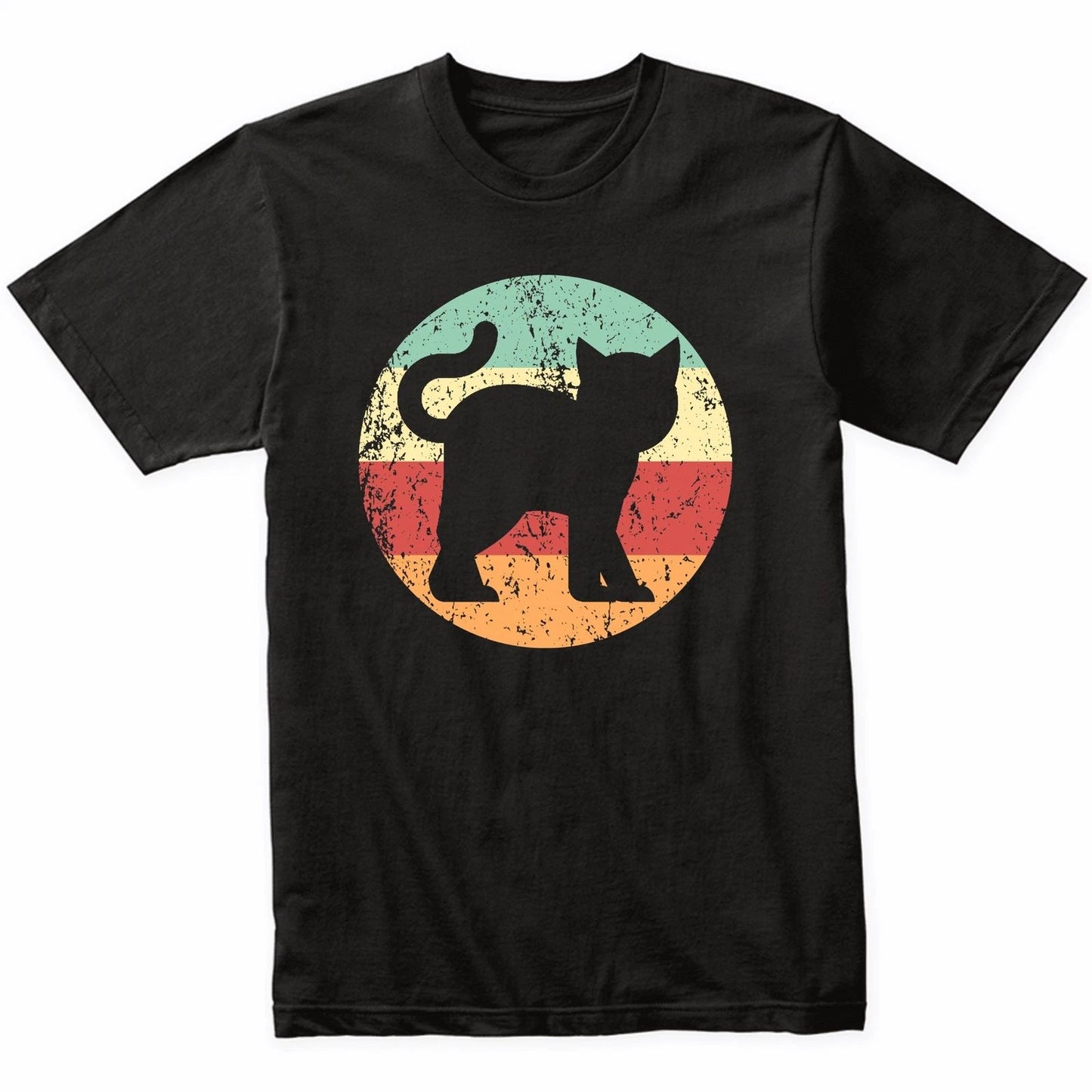 Cat Lover Retro Kitten Icon T-Shirt - Retro Colors