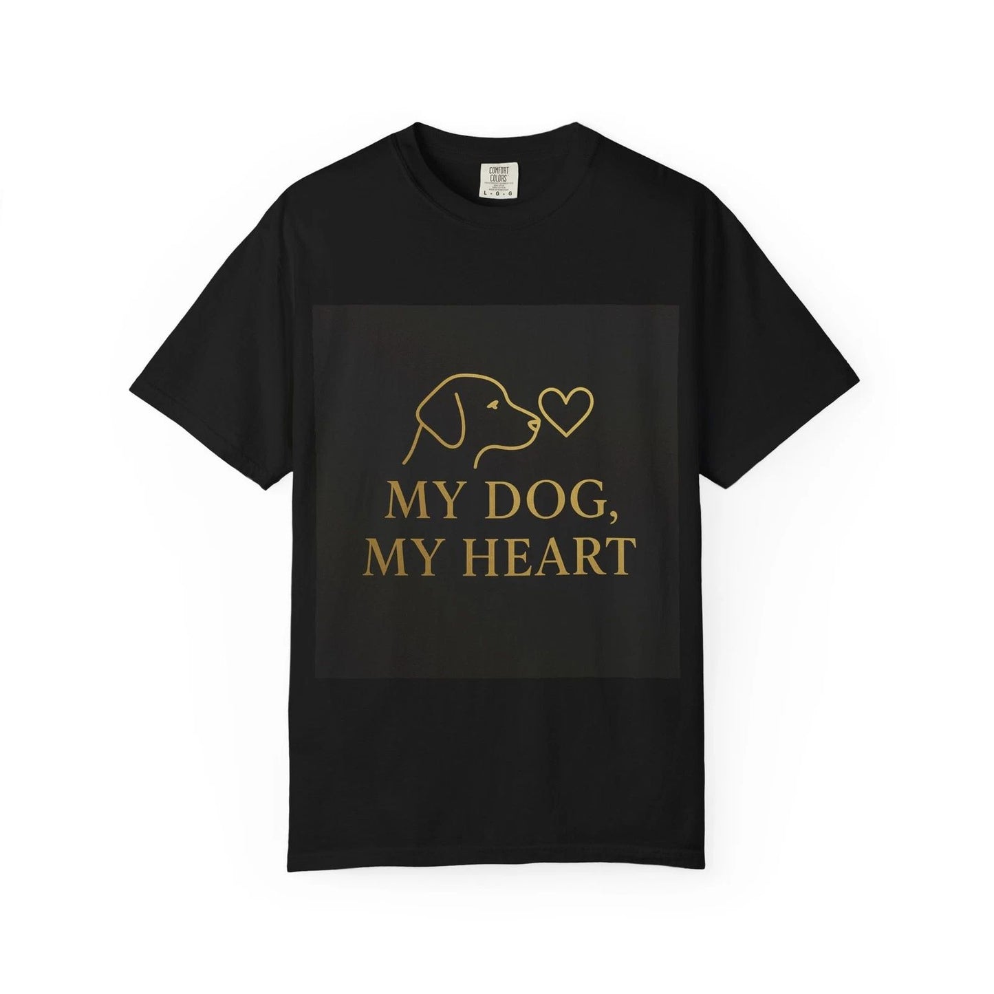 My Dog My Heart T-shirt | Dog Lover Tee, Dog Outline with Heart