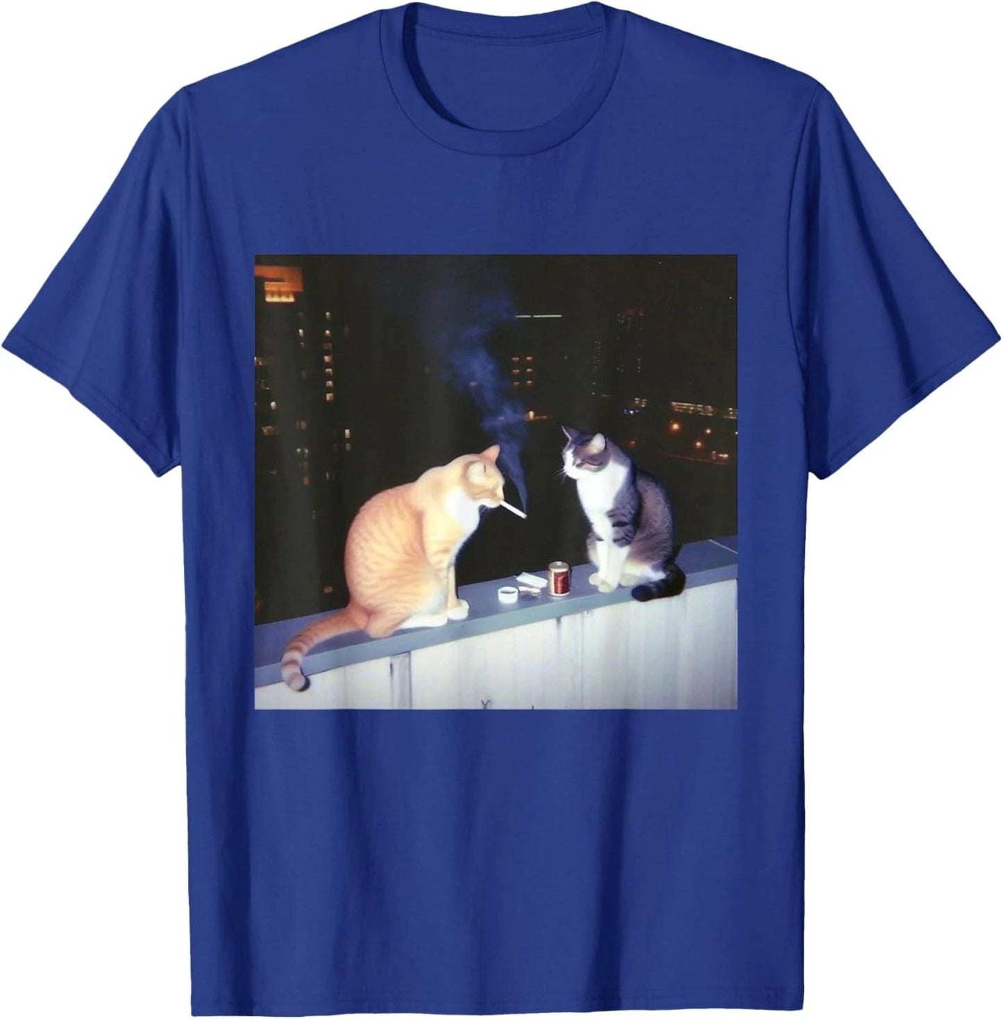 Funny Cat Meme Cat Smoking Cigarette Cat Lovers Men Women T-Shirt