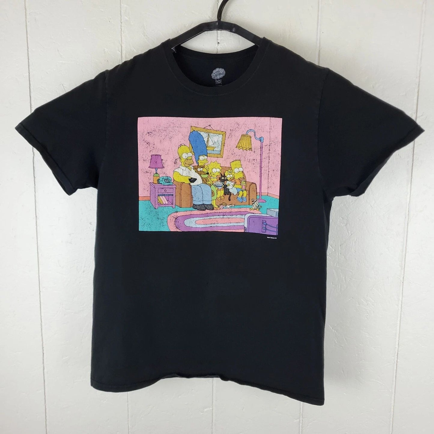 The Simpsons Shirt Mens Large Black Crew Neck Short Sleeve Graphic Stretch