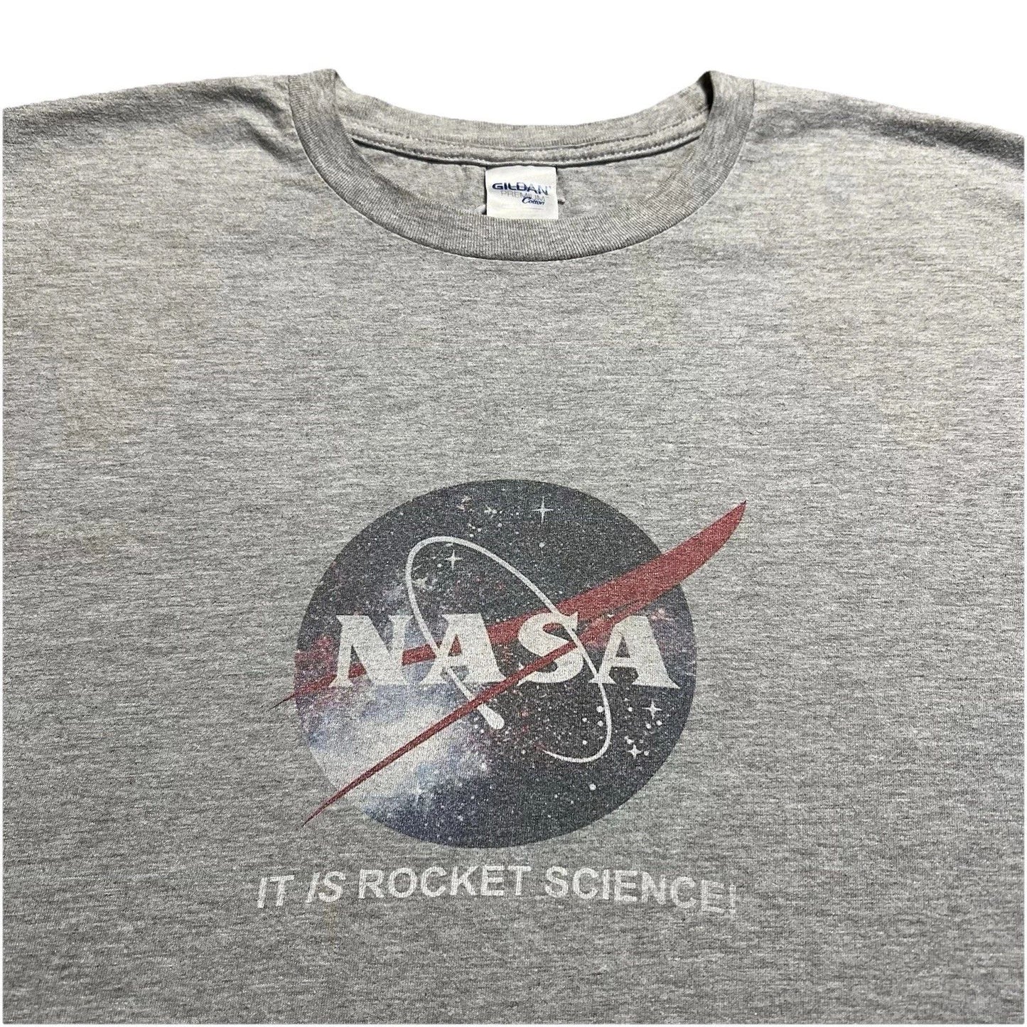 NASA Worm Logo T Shirt Mens XL Gray Space Graphic Rocket Science