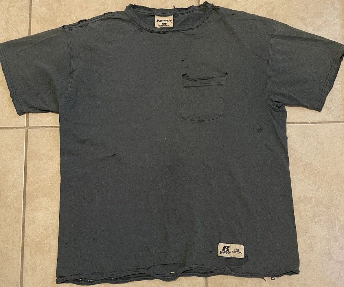 Vtg Thrashed Faded Distress Shirt L Grunge Punk Biker Surf Skate Emo 90s Y2K