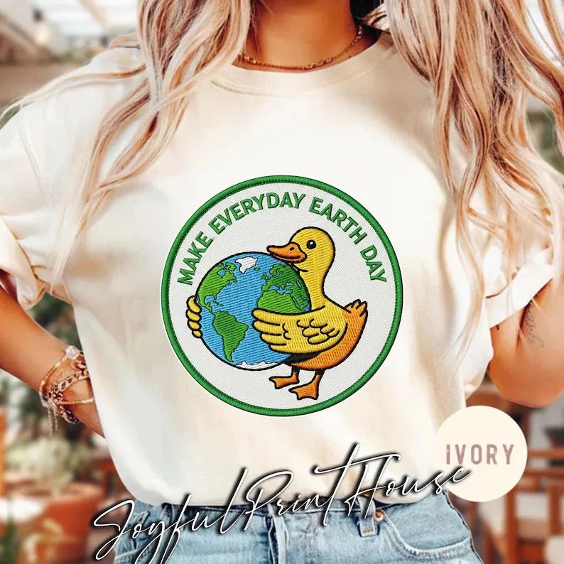 Make Everyday Earth Day Goose Comfort Tee Cute Eco Shirt