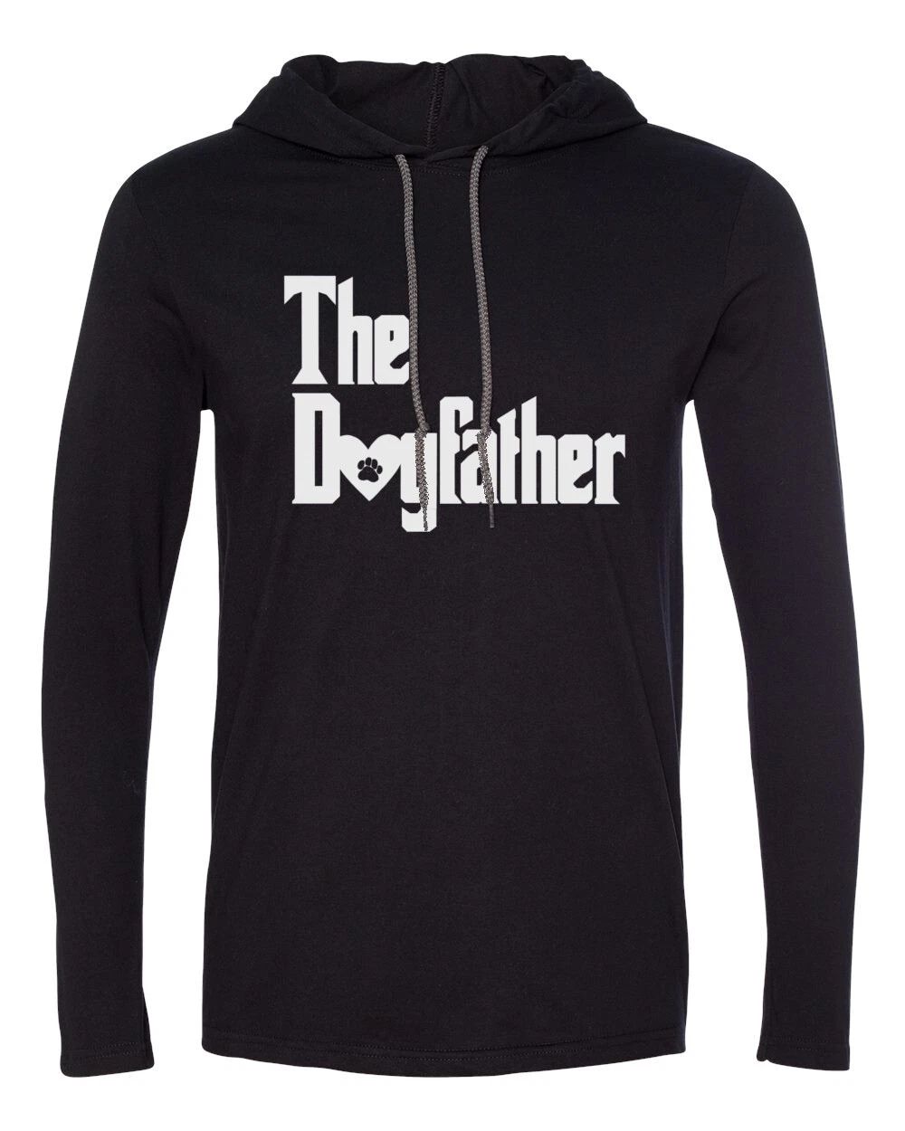 Mens Hooded The DogFather T Shirt Cute Dog Lover Gift Fathers Day Long Sleeve