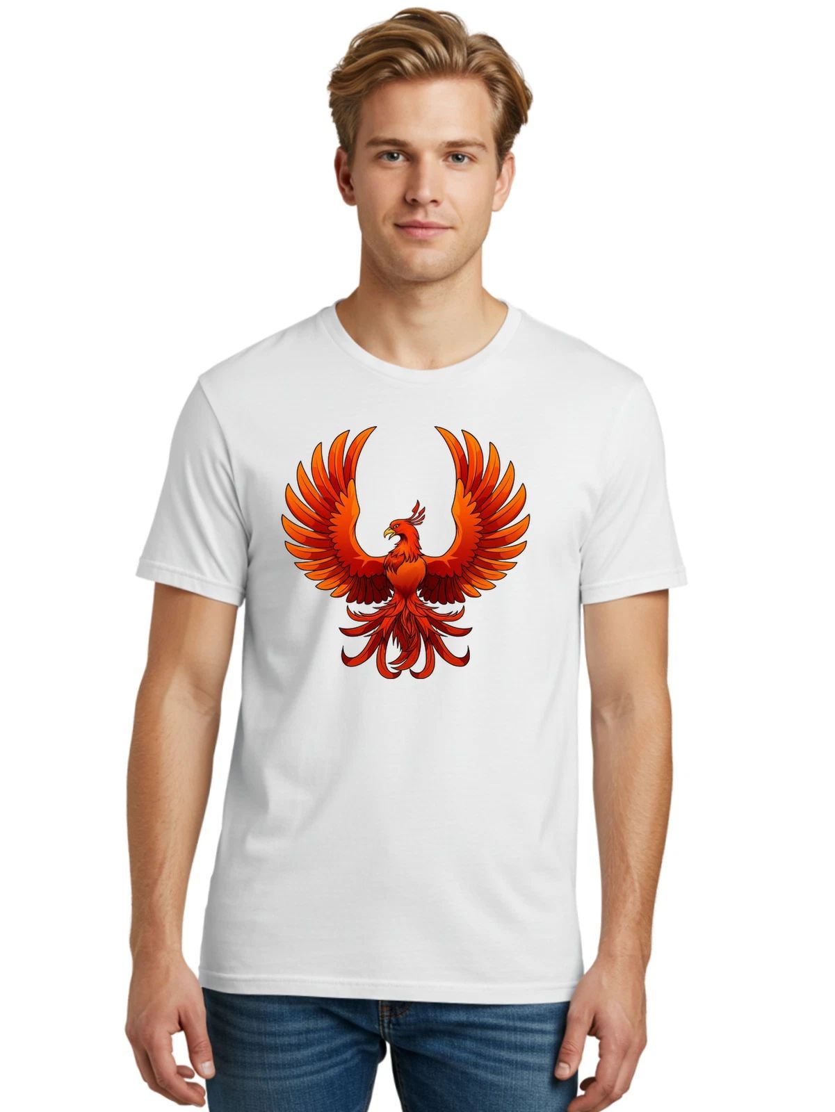 Phoenix-3 Mens Graphic Tee, 100% Cotton, Casual Summer Wear