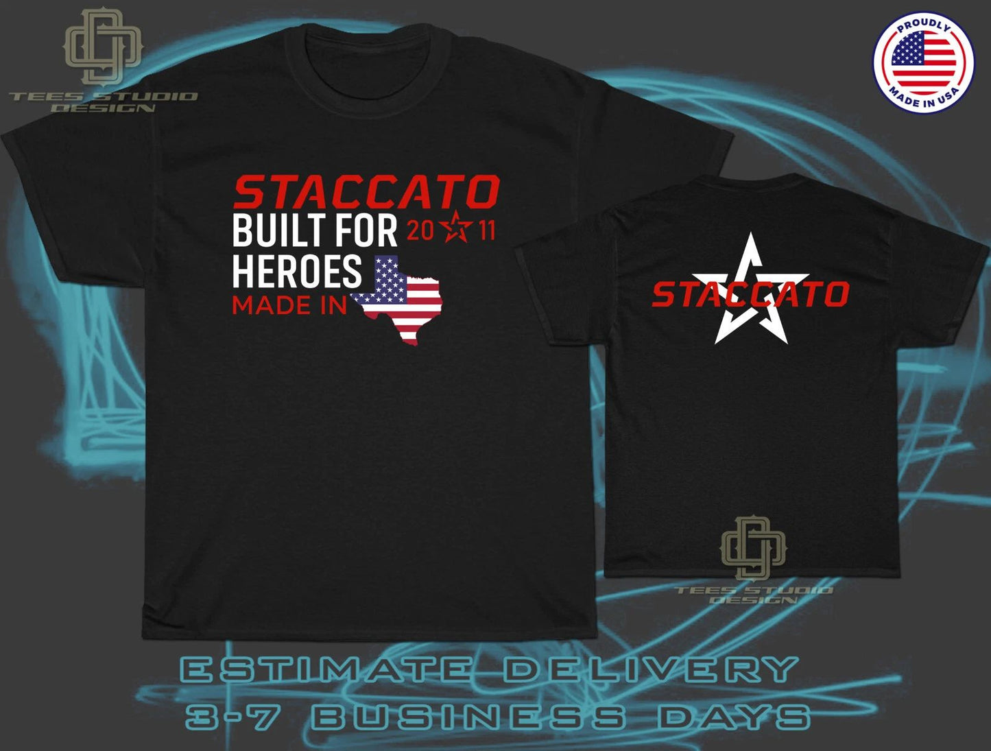 Staccato 2011 Firearms Built For Heroes Men's T-Shirt American Dotees T-Shirt