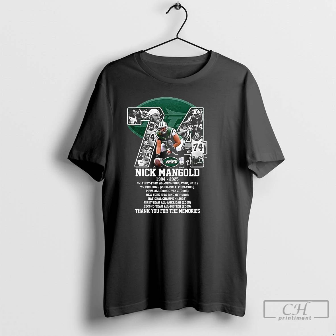 Classic Nick Mangold 74 Ny Jets 1984 2025 Thank You For The Memories Signature