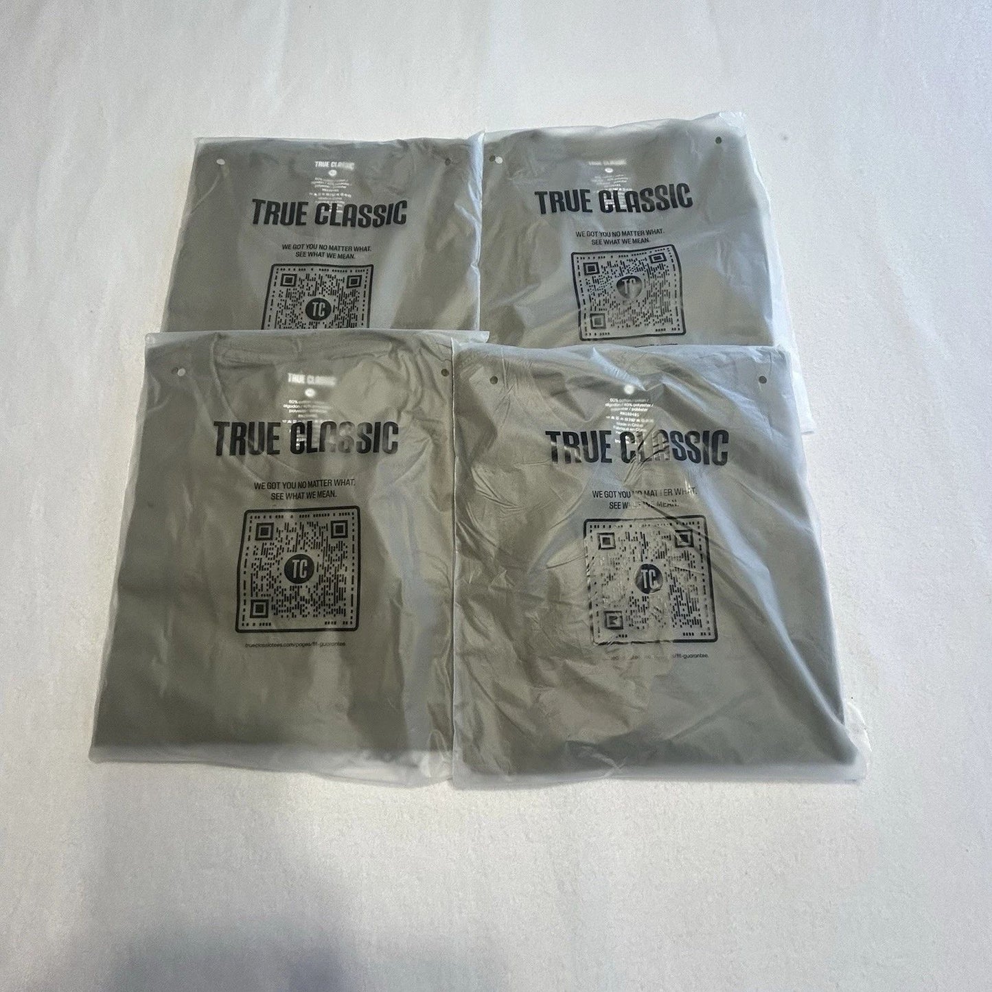 True Classic Men’s 4 Pack Of Shirts Military Green XL Crew Neck Short Sleeve