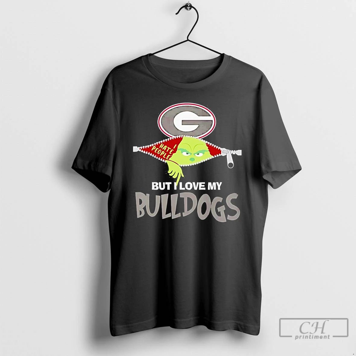 Classic Grinch I Hate People But I Love My Georgia Bulldogs T Shirts