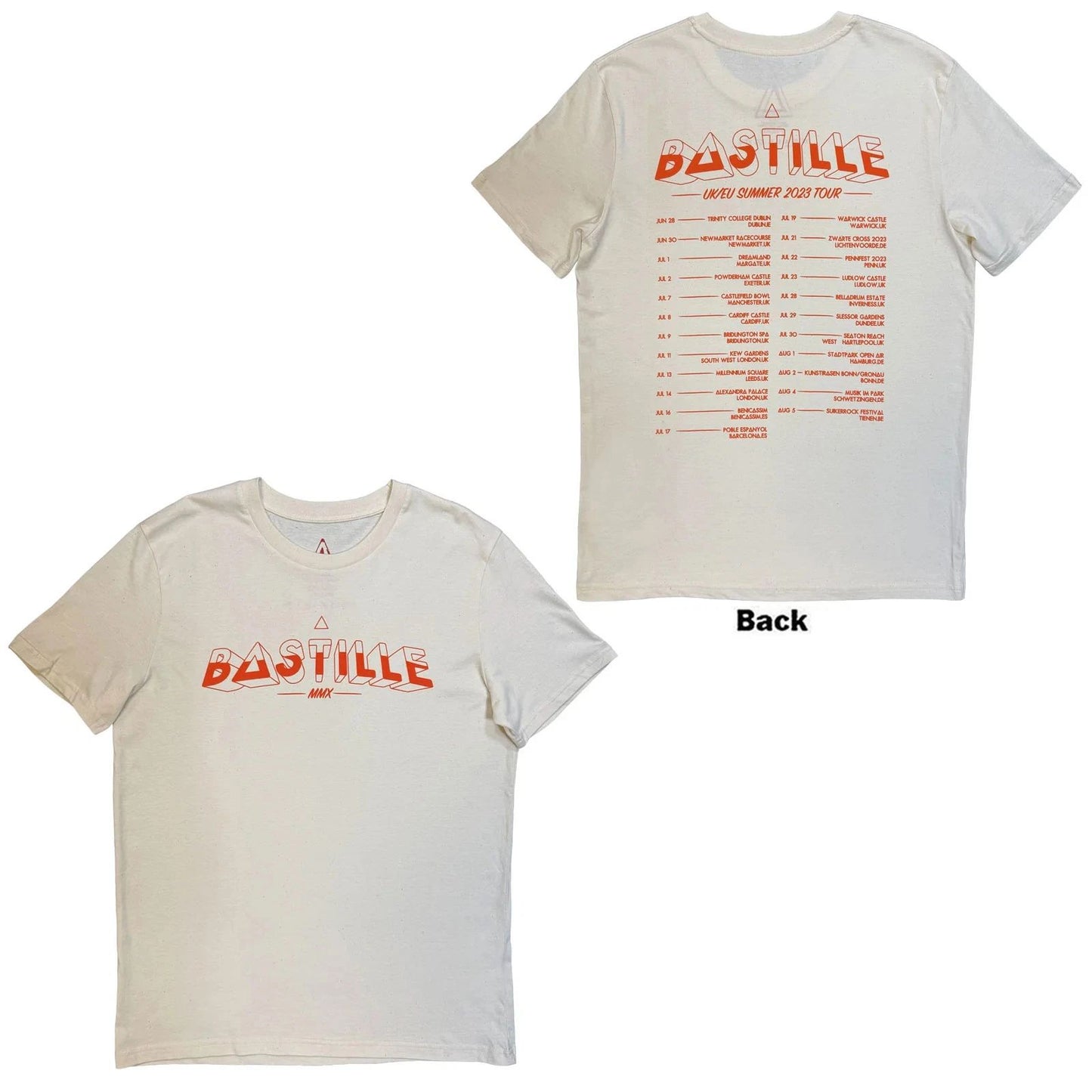 Bastille T-Shirt: Summer UK & EU Tour 23 (Natural) (Back Print) (Ex-Tour) OFFIC