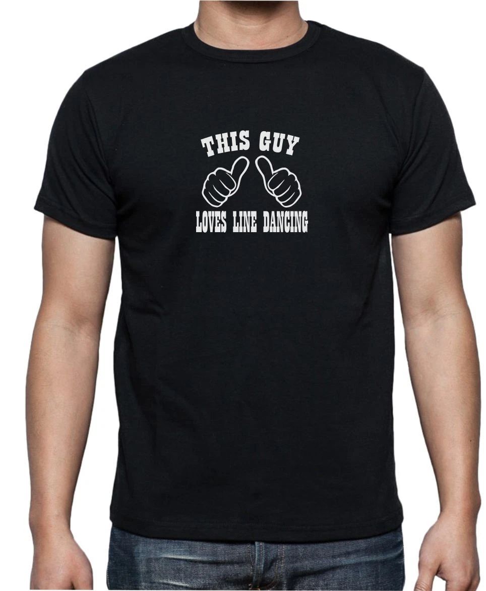 THIS GUY LOVES LINE DANCING - FUNNY SLOGAN Mens T-Shirt