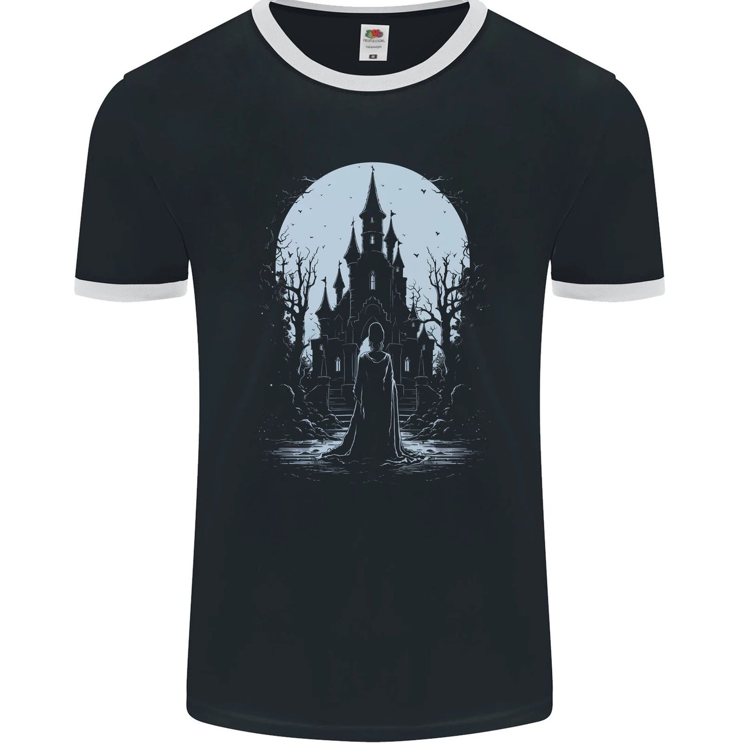 A Fantasy Haunted House Halloween Spooky Mens Ringer T-Shirt FotL