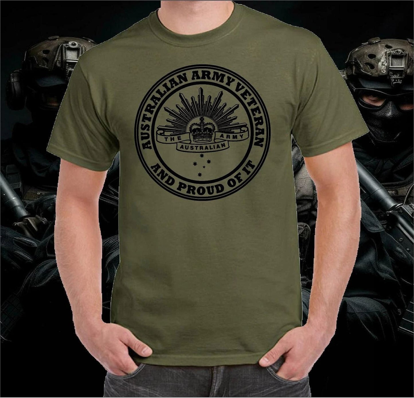 AUSTRALIAN ARMY VETERAN PROUD T-SHIRT T SHIRT CLOTHING APPAREL RETRO TSHIRT