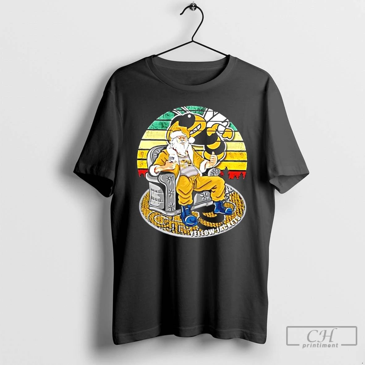 Premium Georgia Tech Yellow Jacket X Santa Claus Christmas Vintage T Shirts