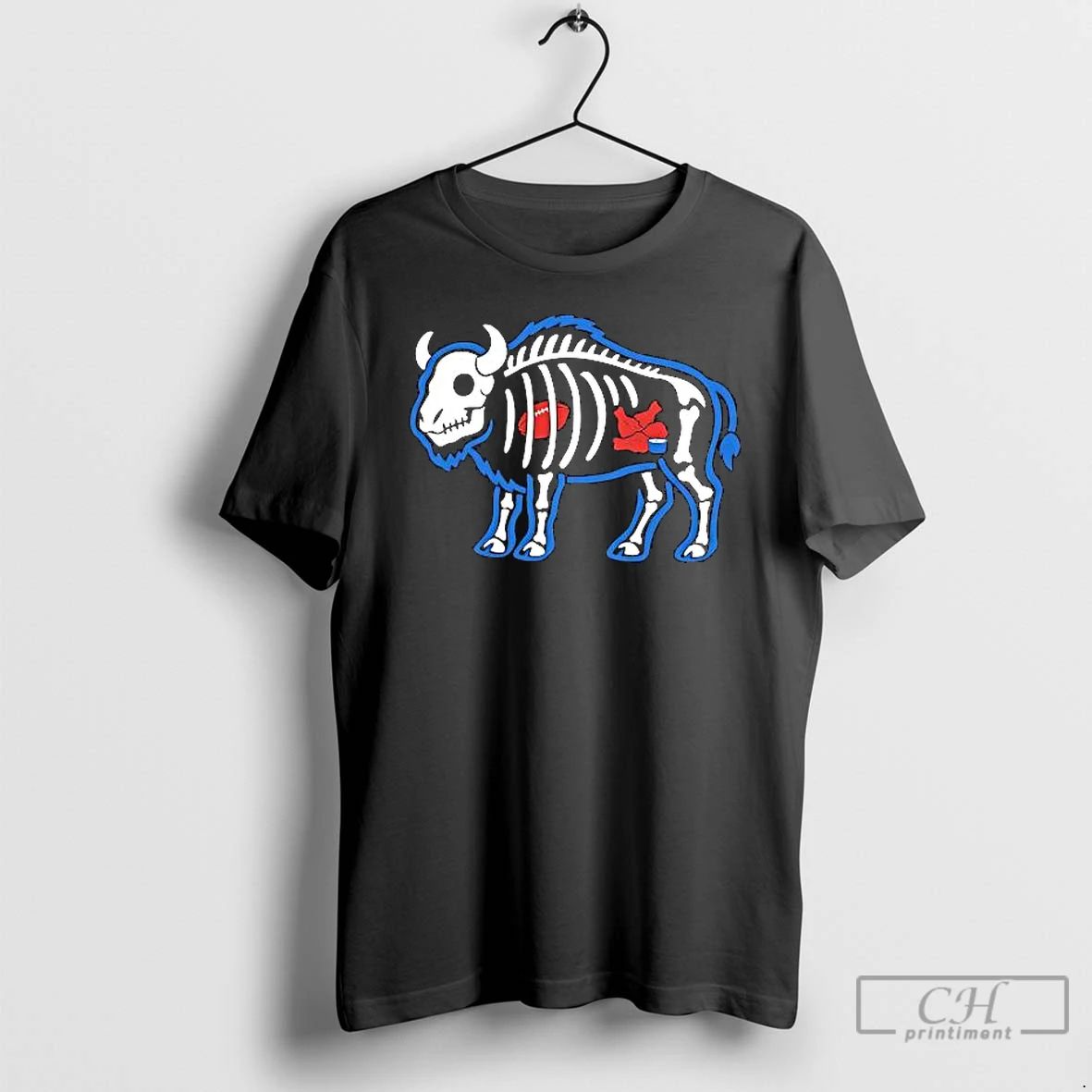 Premium X Ray Buffalo Skeleton With Football And Food T Shirts