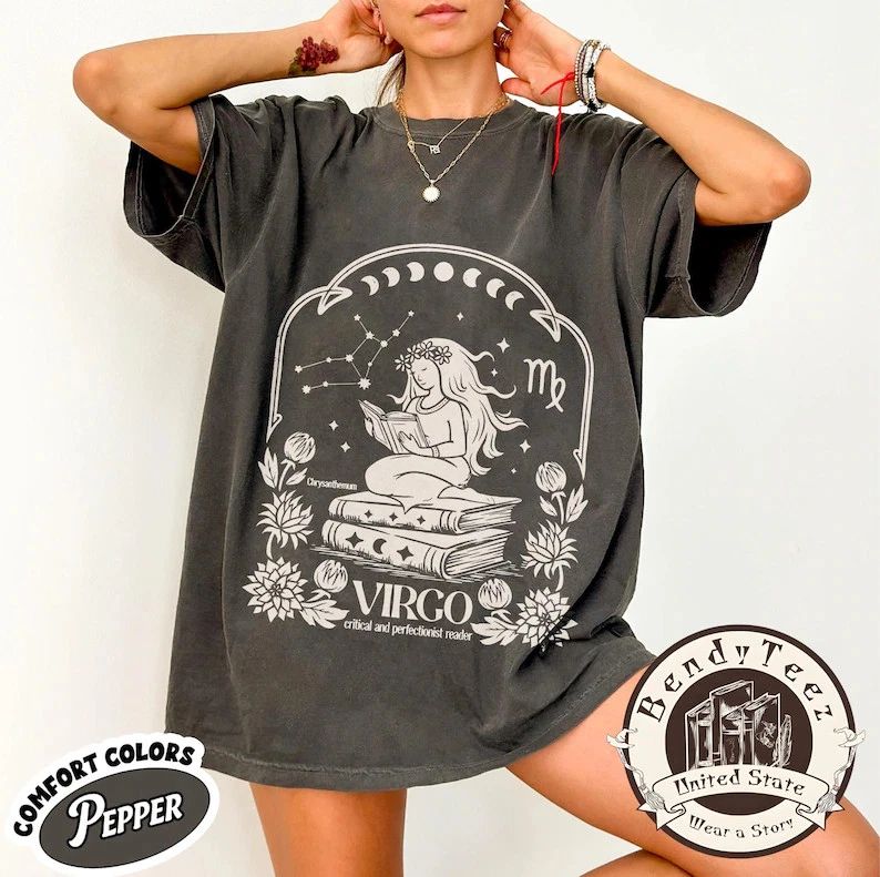 Virgo Zodiac Book Club Aesthetic Tee