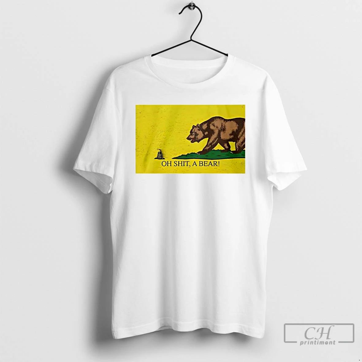 Classic California State Vs Snake Garden Flag Oh Shit A Bear T Shirts