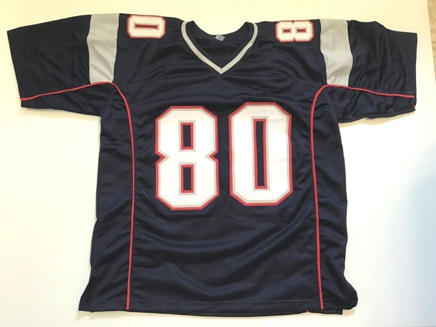 Custom Troy Brown Blue Mesh Football Jersey