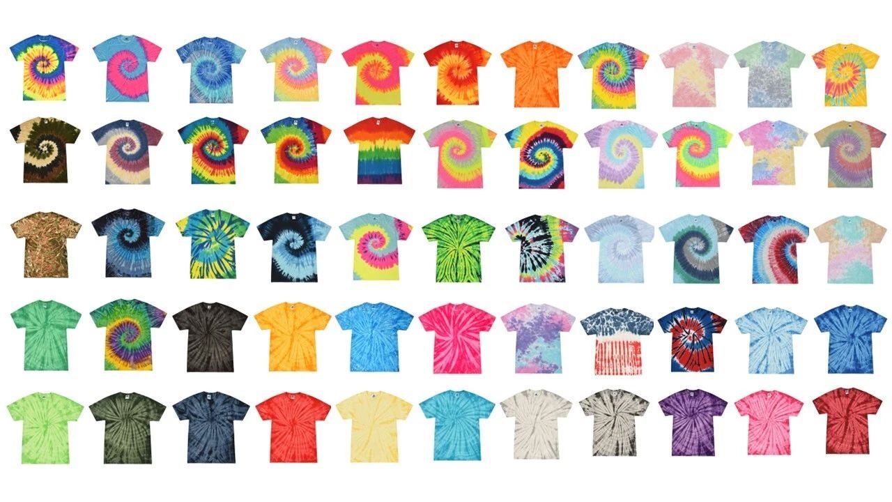 Tie Dye T-Shirts Multi-Color Adult Size 4XL - 5XL 100% Cotton Colortone