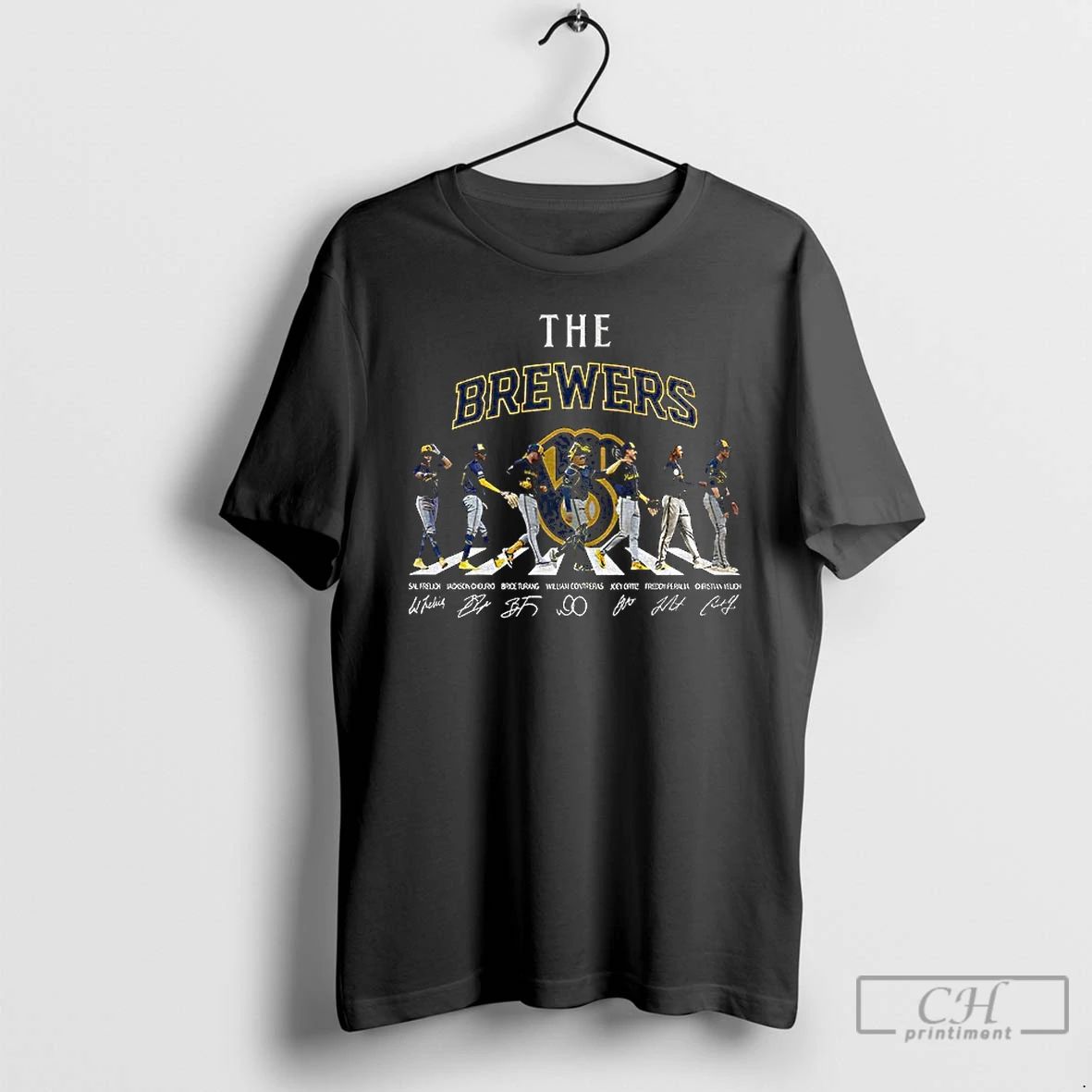 Milwaukee Brewers Abbey Road Signatures Mlb Baseball T Shirts