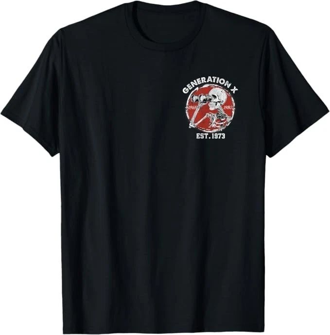 Oh Look Nobody Gives A Sh*t Skeleton Est 1973 Gen X T-Shirt