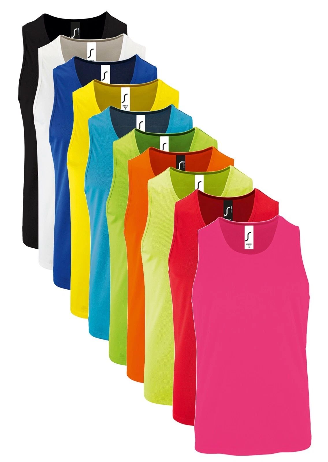 SOLs Mens Sporty Polyester Performance Tank Top Vest Sleeveless T-Shirt S-3XL