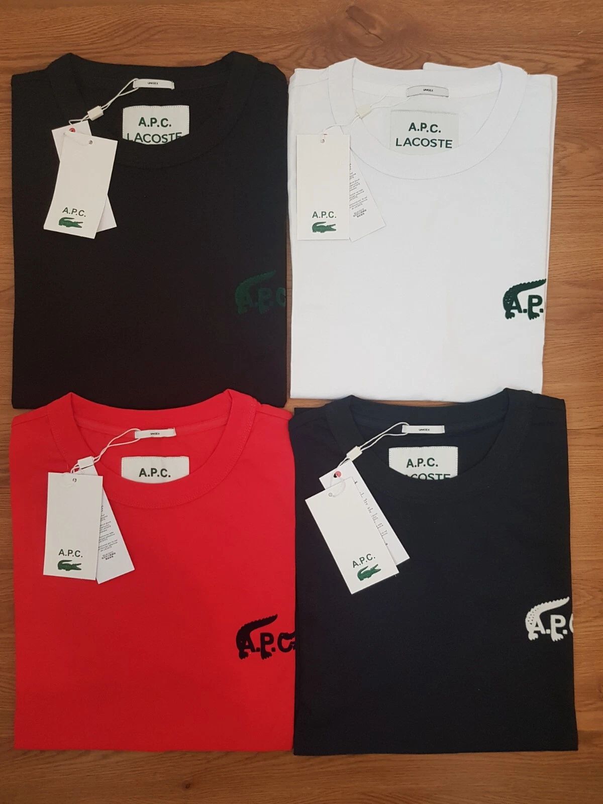 A.P.C LACOSTE | Unisex Street Style Collaboration Cotton Logo T Shirt