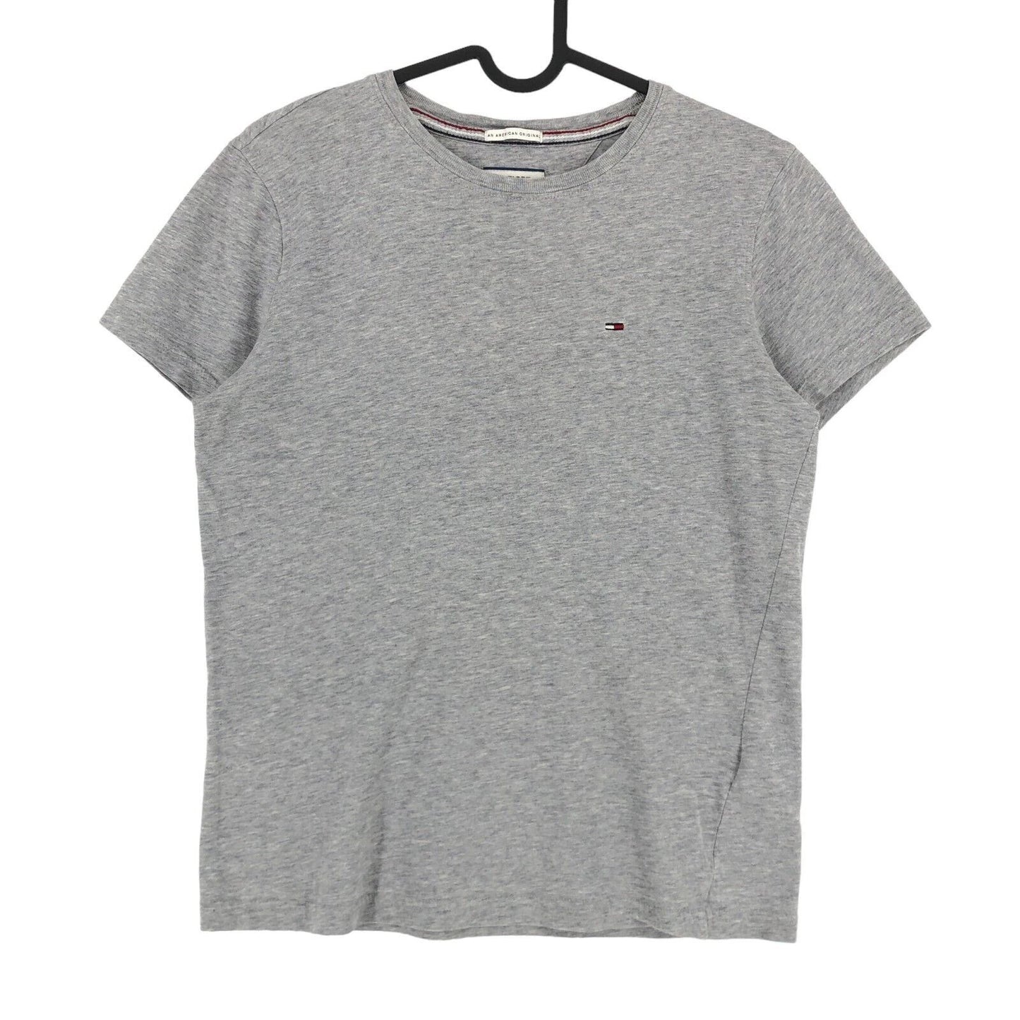 TOMMY HILFIGER Men Slim Fit Round Neck Grey T-Shirt Size XS