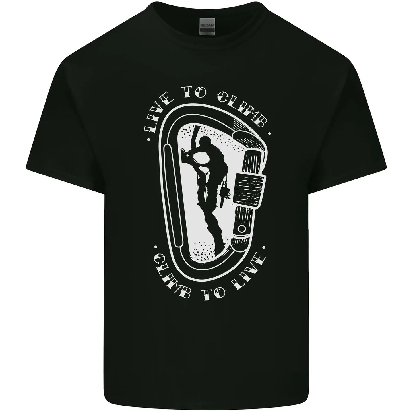 Live to Climb Rock Climbing Climber Mens Cotton T-Shirt Tee Top