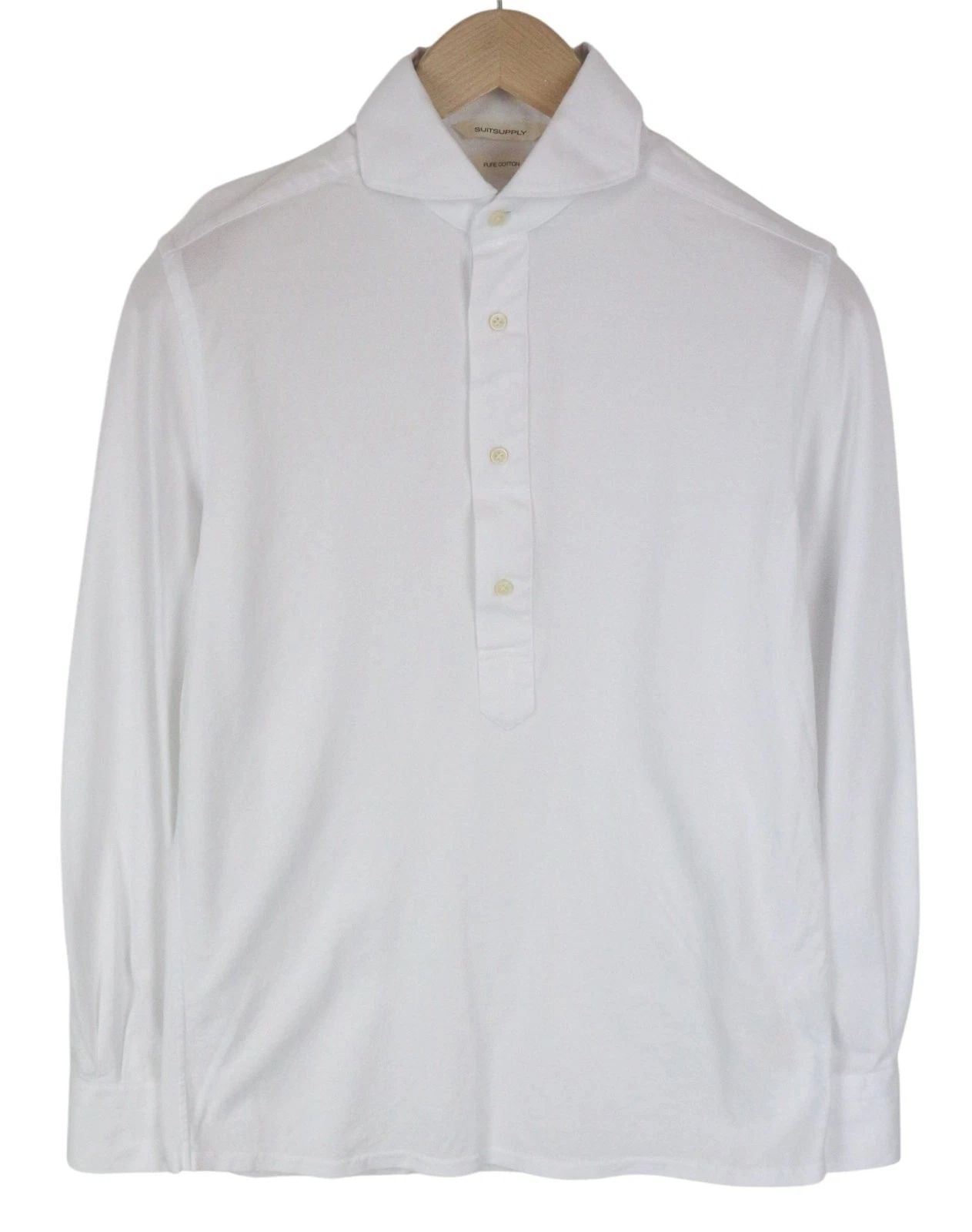 SUITSUPPLY Polo T-Shirt Uomo Extra Slim Fit Cotone Bianco 37/38/14.5/15
