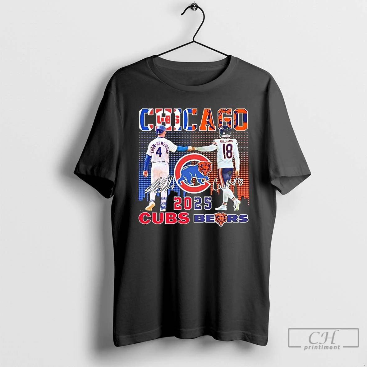 Classic Cubs Pete Crow Armstrong And Bears Caleb Williams 2025 T Shirts
