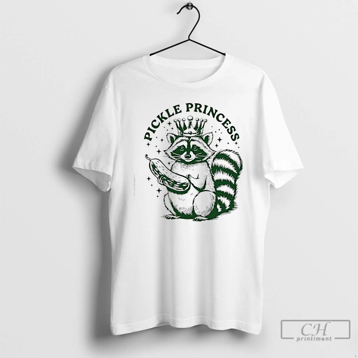 Premium Pickle Princess Raccoon Crown Graphic T Shirts