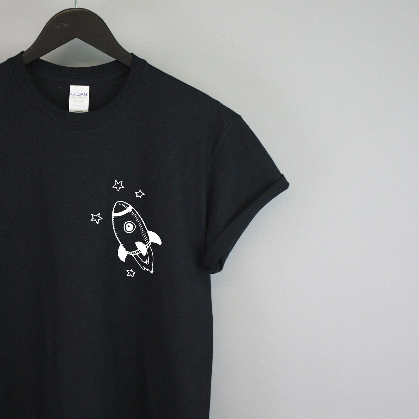 Spaceship Doodle Logo T Shirt Pocket Hipster Nasa UFO Men Women Cute Girl L59
