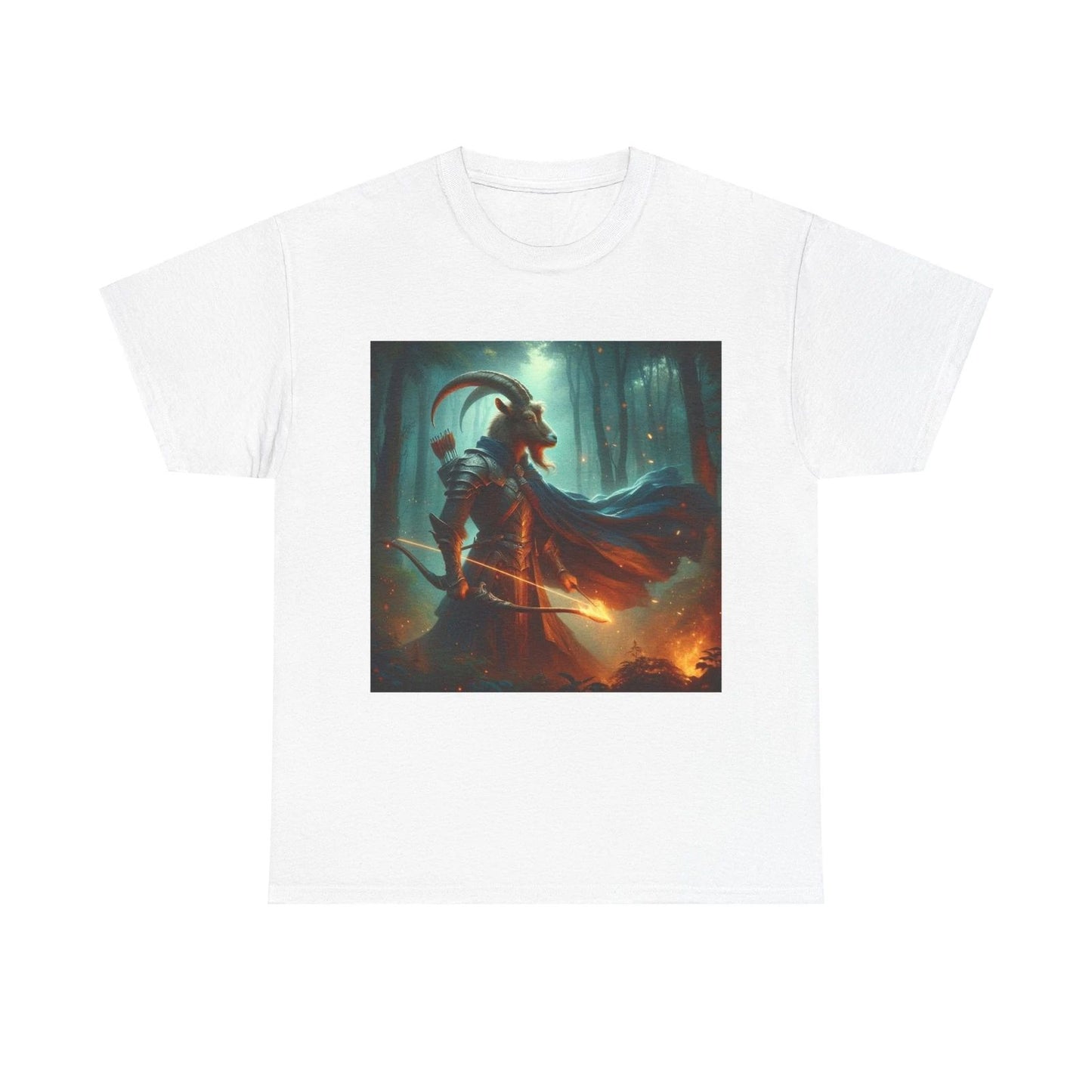 Unisex Adult T Shirt Fantasy Goat Warrior Dark Forest