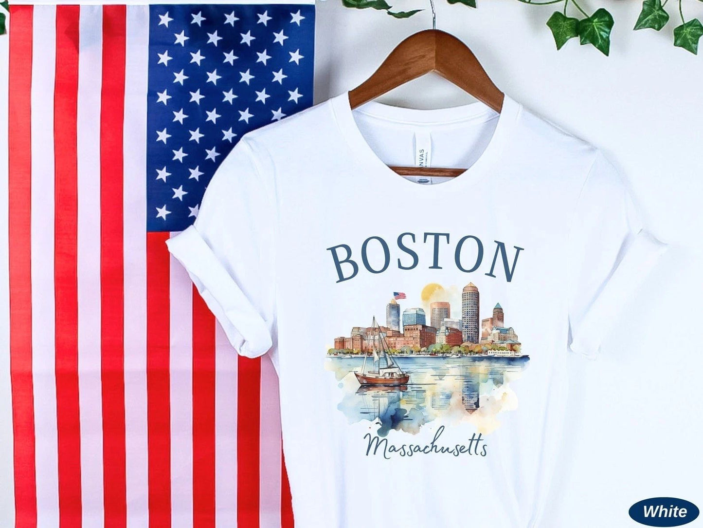 Boston T-Shirt Travel Gift for Massachusetts USA Trip Lovers Souvenir Tee